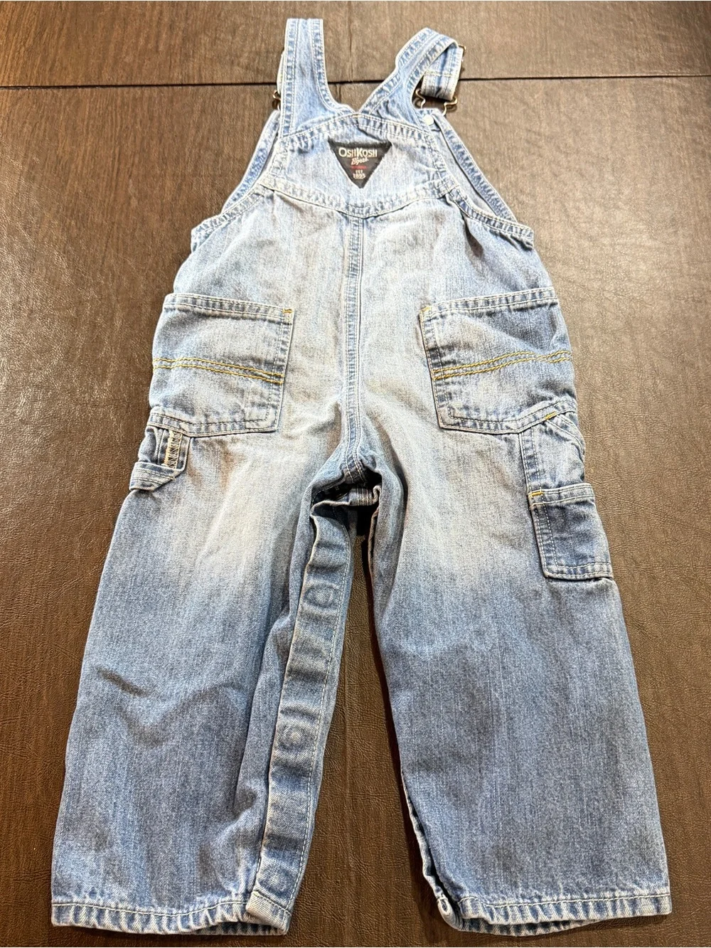 OshKosh B’gosh Denim Kids Vestbak Overalls with Front Bib Pocket Sz 24M